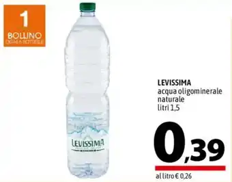 Levissima acqua oligominerale naturale