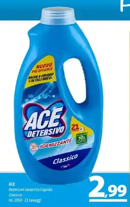 A&O ACE detersivo lavatrice liquido classico offerta