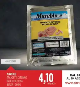 Carico Cash & Carry Mareblu trancetti di tonno in olio di oliva busta offerta