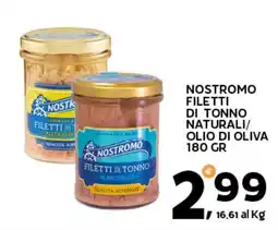 Extra Supermercati NOSTROMO FILETTI DI TONNO NATURALI/OLIO DI OLIVA offerta