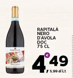Extra Supermercati Rapitalà Nero d'Avola DOC offerta