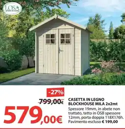 Kreo Brico e Casa Casetta in legno blockhouse mila offerta