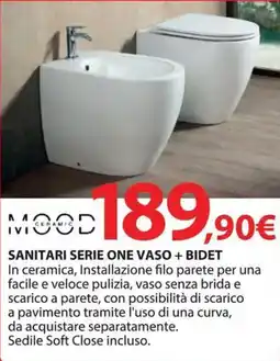 Kreo Brico e Casa Mood sanitari serie one vaso + bidet offerta