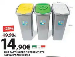 Kreo Brico e Casa Tris pattumiere differenziata salvaspazio offerta