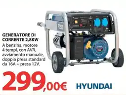Kreo Brico e Casa Hyundai generatore di corrente 2,8KW offerta