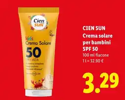 Lidl CIEN SUN Crema Solare per bambini offerta