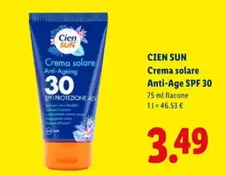 Lidl CIEN SUN Crema solare Anti-Age SPF 30 offerta