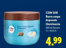 Lidl CIEN SUN Burro Corpo Doposole illuminante offerta
