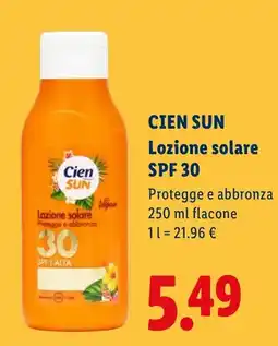 Lidl CIEN SUN Lozione solare SPF 30 offerta