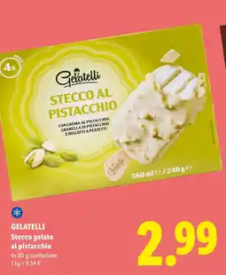Lidl Gelatelli Stecco gelato al pistacchio offerta