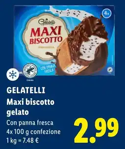 Lidl Gelatelli Maxi biscotto gelato offerta