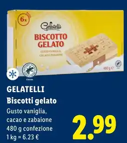 Lidl Gelatelli Biscotti gelato offerta