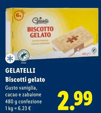 Lidl Gelatelli Biscotti gelato offerta