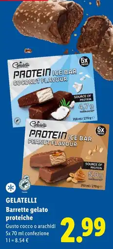 Lidl Gelatelli Barrette gelato proteiche offerta