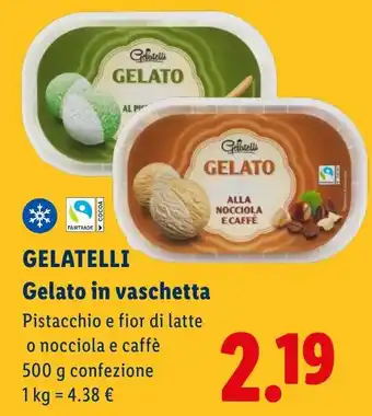 Lidl Gelatelli Gelato in vaschetta offerta
