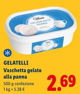Lidl GELATELLI Vaschetta gelato alla panna offerta