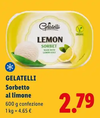 Lidl Gelatelli Sorbetto al limone offerta