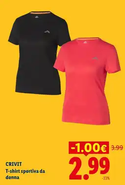 Lidl CRIVIT T-shirt sportiva da donna offerta