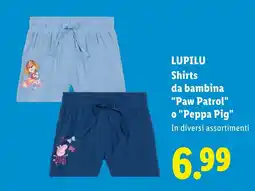 Lidl LUPILU Shirts da bambina "Paw Patrol" o "Peppa Pig" offerta