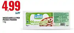 Eurospin Land Mozzarella per pizze e panini offerta