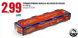 Eurospin TONNO PINNA GIALLA ALL'OLIO DI OLIVA offerta