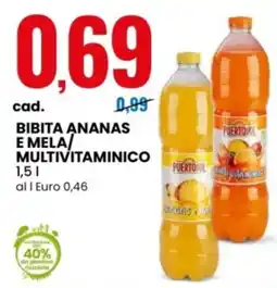 Eurospin BIBITA ANANAS E MELA/ MULTIVITAMINICO PUERTO SOL offerta