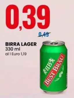 Eurospin BIRRA LAGER BEST BRÄU offerta