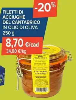 Sapore di Mare Filetti di acciughe del cantabrico in olio di oliva offerta