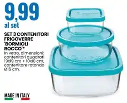 Eurospin SET 3 CONTENITORI FRIGOVERRE 'BORMIOLI ROCCO' offerta