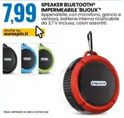 Eurospin SPEAKER BLUETOOTH® IMPERMEABILE 'BIJOUX' offerta