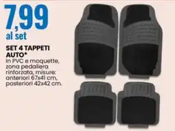 Eurospin SET 4 TAPPETI AUTO* offerta