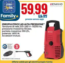 Eurospin IDROPULITRICE AD ALTA PRESSIONE ENKHO PROFESSIONAL offerta