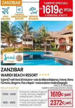 Eurospin ZANZIBAR WARIDI BEACH RESORT offerta
