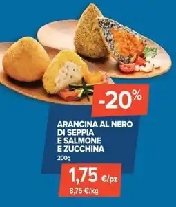 Sapore di Mare Arancina al nero di seppia e salmone e zucchina offerta