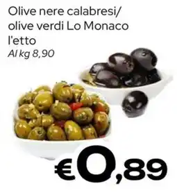 MAX Supermercati Olive nere calabresi/olive verdi Lo Monaco offerta