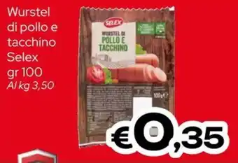 MAX Supermercati Wurstel di pollo e tacchino Selex offerta