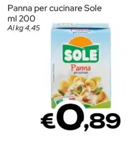 MAX Supermercati Panna per cucinare Sole offerta