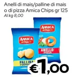 MAX Supermercati Anelli di mais/palline di mais o di pizza Amica Chips offerta