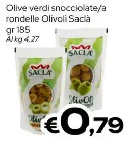 MAX Supermercati Olive verdi snocciolate/a rondelle Olivoli Saclà offerta