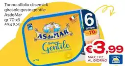 MAX Supermercati Tonno all'olio di semi di girasole gusto gentile AsdoMar offerta
