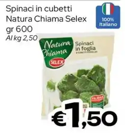MAX Supermercati Spinaci in cubetti Natura Chiama Selex offerta