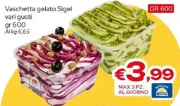 MAX Supermercati Vaschetta gelato Sigel offerta