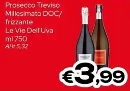 MAX Supermercati Prosecco Treviso Millesimato DOC frizzante Le Vie Dell'Uva offerta