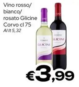 MAX Supermercati Vino rosso/bianco/rosato Glicine Corvo offerta