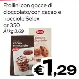 MAX Supermercati Frollini cacao e nocciole Selex offerta