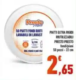 Conad Superstore Piatto extra rigidi riutilizzabili Presto Presto offerta