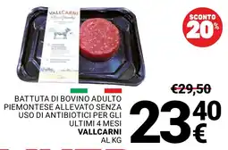 Supermercati Gulliver Battuta di bovino adulto Piemontese Vallcarni offerta