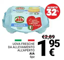 Supermercati Gulliver Uova fresche da allevamento all'aperto AIA offerta