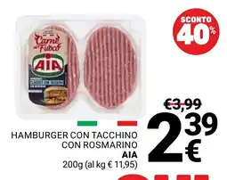 Supermercati Gulliver Hamburger con tacchino con rosmarino AIA offerta