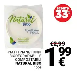 Supermercati Gulliver Piatti piani/fondi biodegradabili e compostabili natural bibo offerta